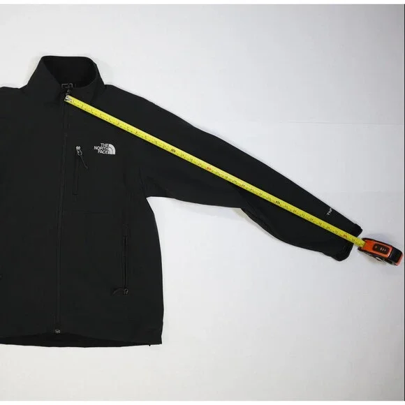 North Face Jacket Mens Small Black Softshell Fleece Lined Full Zip Outdoors Coat